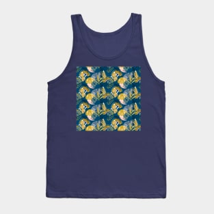 Tropical pattern with exotic plants, cactus, rainbow and modern textures Tank Top